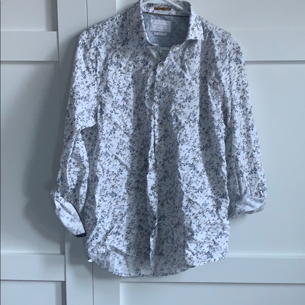 Denim & Flower Men’s Button-Up Shirt.